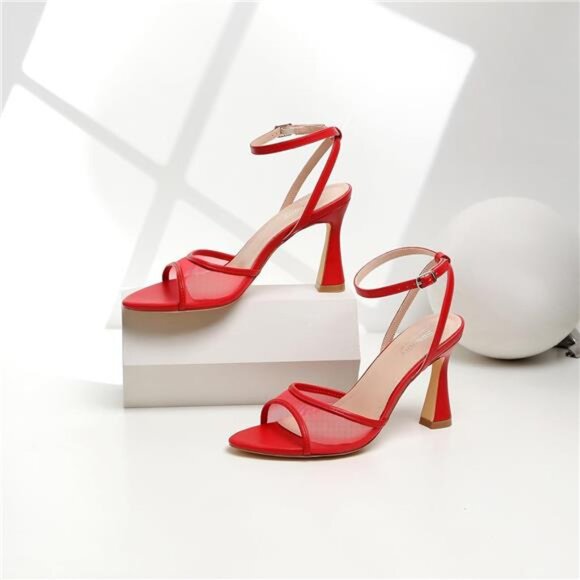 High Heels for Women Red Mesh - Picture 6 of 7